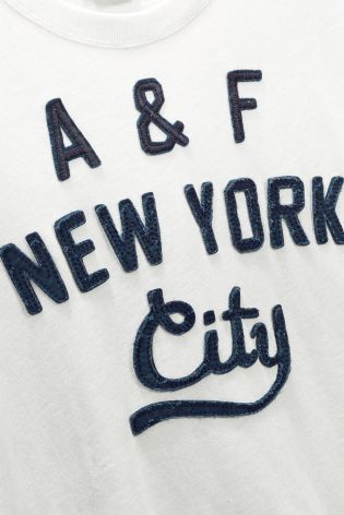 White Abercrombie & Fitch NYC Logo T-Shirt